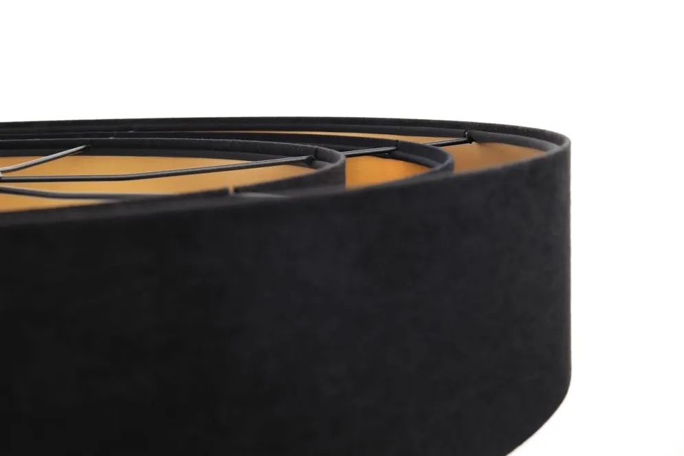 Lampa wisząca TRIO MIX czarna/złota z potrójnym abażurem | MIRAT. w stylu  kolekcja