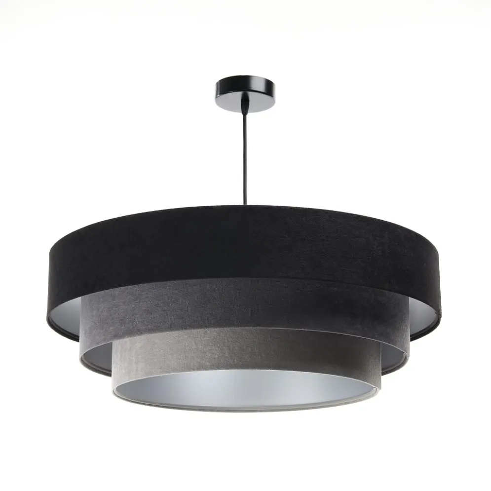 Lampa wisząca TRIO MIX czarna/szara/srebrna do nowoczesnego salonu | MIRAT. w stylu  kolekcja