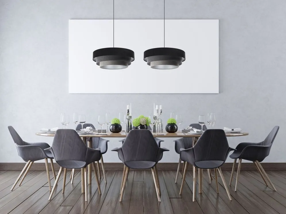 Lampa wisząca TRIO MIX czarna/szara/srebrna do nowoczesnego salonu | MIRAT. w stylu  kolekcja
