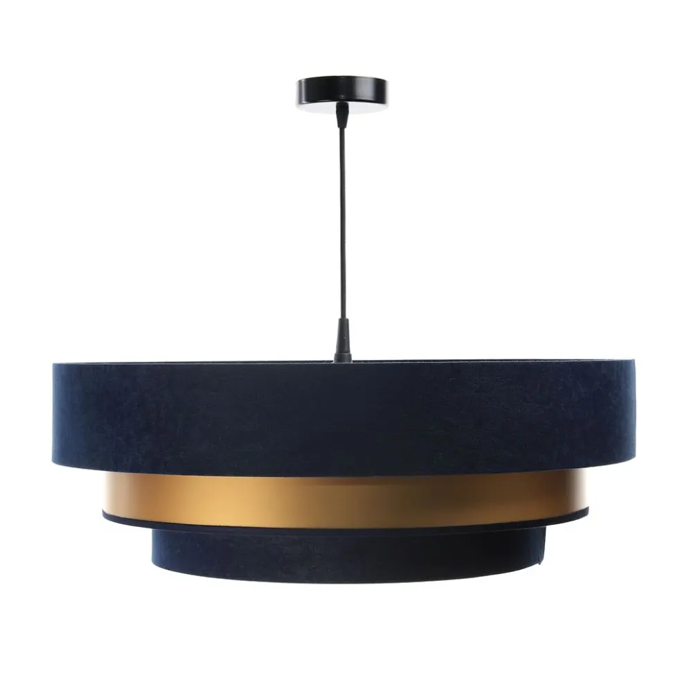 Lampa wisząca TRIO MIX granatowa/złota ręcznie robiona nad stół | MIRAT. w stylu  kolekcja