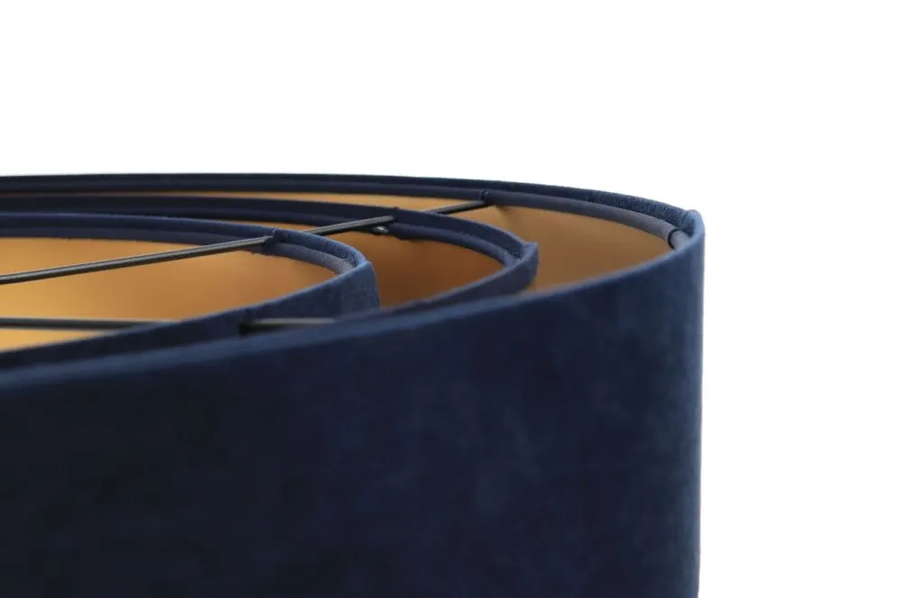 Lampa wisząca TRIO MIX granatowa/złota ręcznie robiona nad stół | MIRAT. w stylu  kolekcja