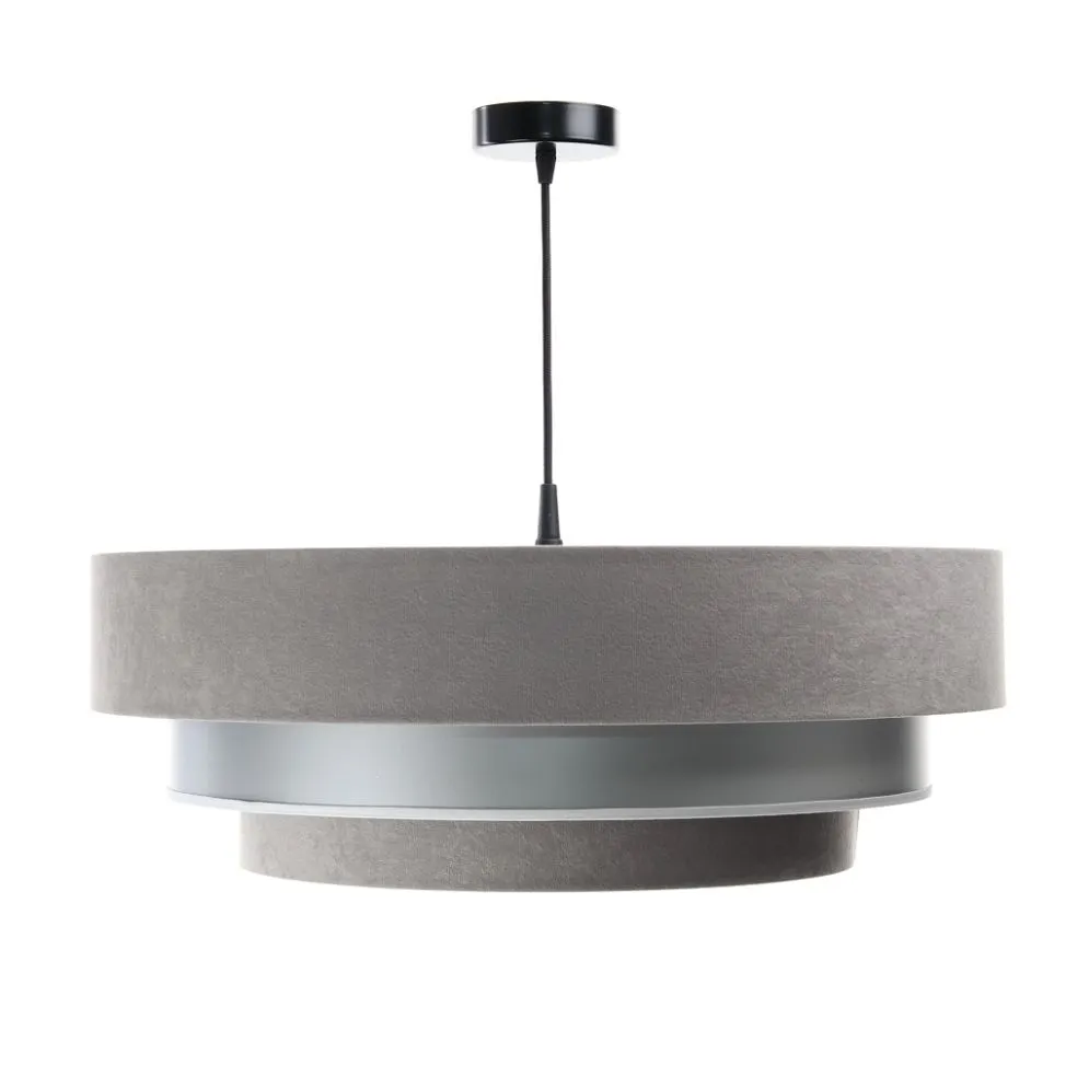 Lampa wisząca TRIO MIX szara/srebrna dwukolorowa welurowa | MIRAT. w stylu  kolekcja
