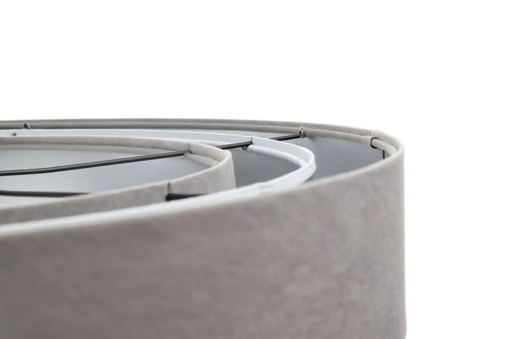 Lampa wisząca TRIO MIX szara/srebrna dwukolorowa welurowa | MIRAT. w stylu  kolekcja