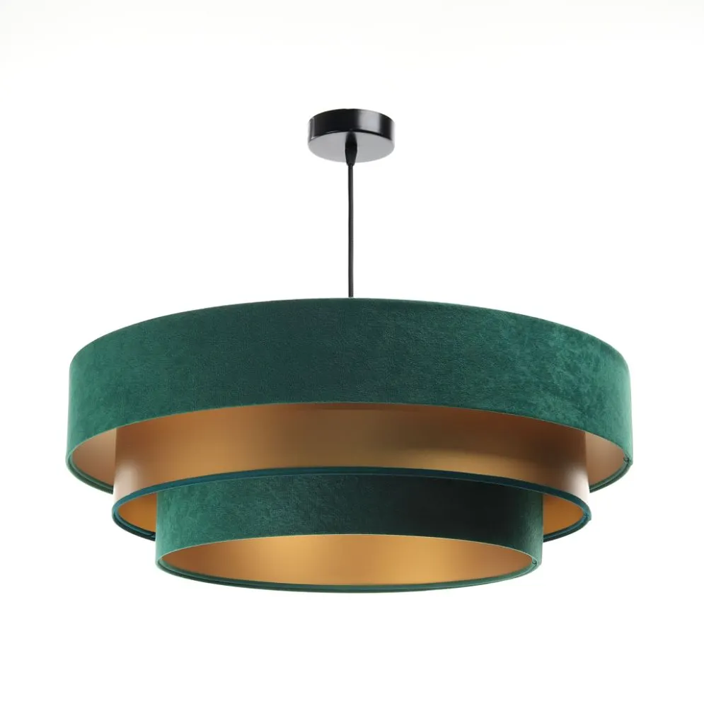 Lampa wisząca TRIO MIX zielona/złota symetryczna w kształcie walca | MIRAT. w stylu  kolekcja