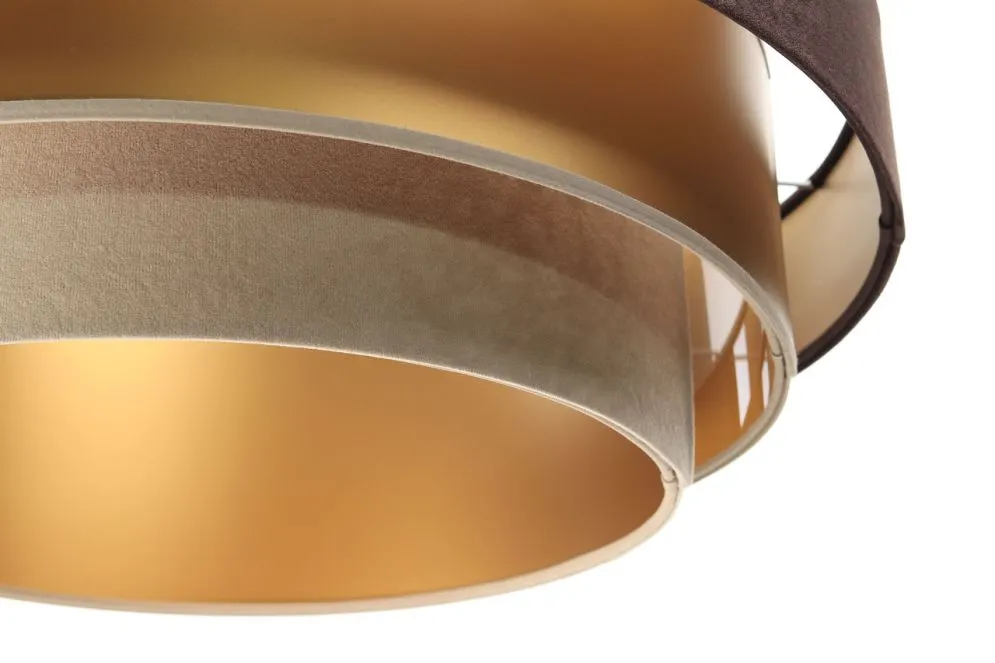 Lampa wisząca TRIO MIX brązowa/złota/beżowa welurowa na 1 żarówkę | MIRAT. w stylu  kolekcja