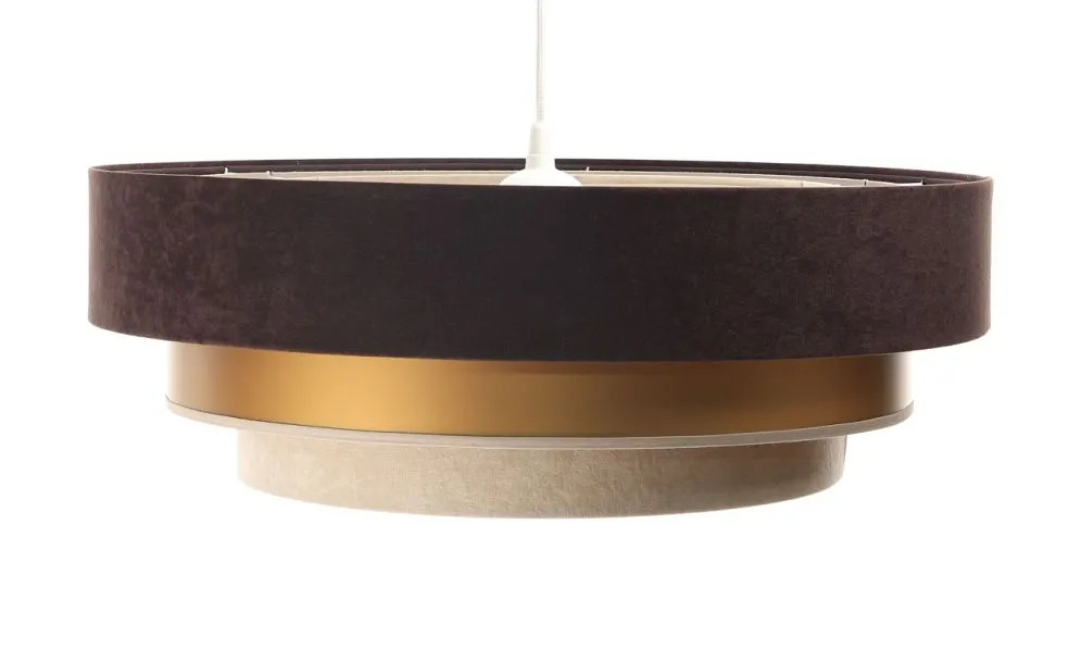 Lampa wisząca TRIO MIX brązowa/złota/beżowa welurowa na 1 żarówkę | MIRAT. w stylu  kolekcja