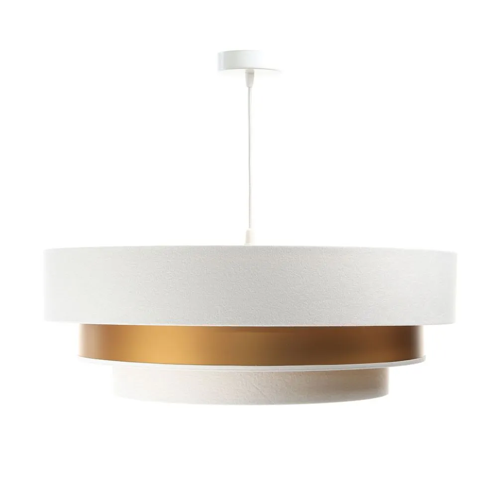 Lampa wisząca TRIO MIX biała/złota welurowa symetryczna | MIRAT. w stylu  kolekcja