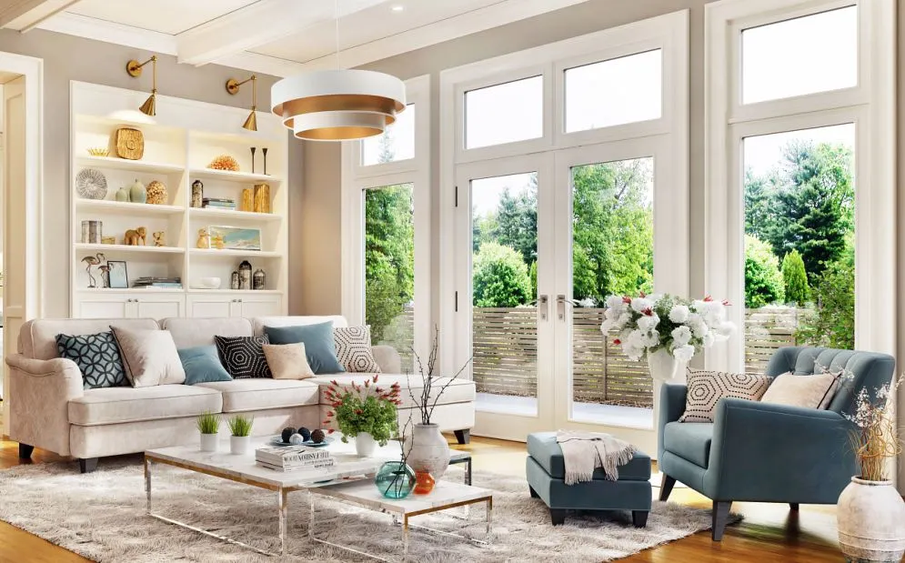 Lampa wisząca TRIO MIX biała/złota welurowa symetryczna | MIRAT. w stylu  kolekcja