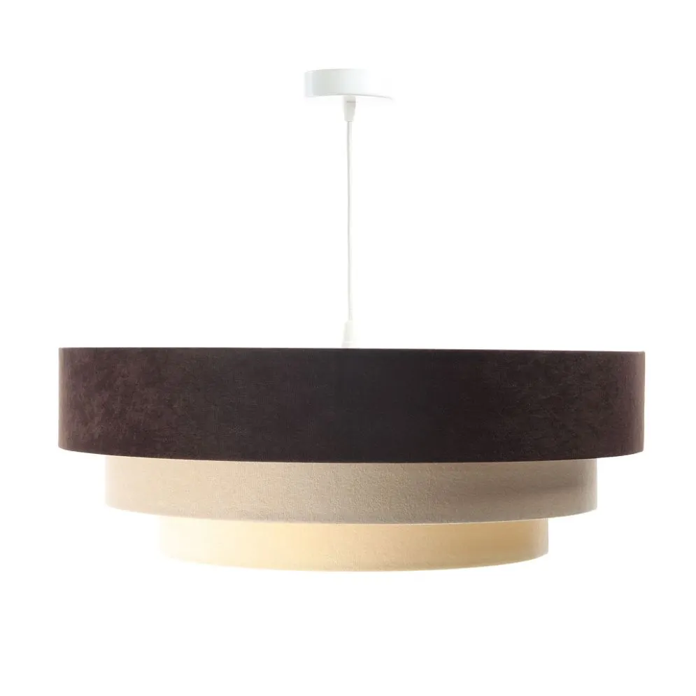Lampa wisząca TRIO MIX brązowa/beżowa/biała z potrójnym abażurem | MIRAT. w stylu  kolekcja