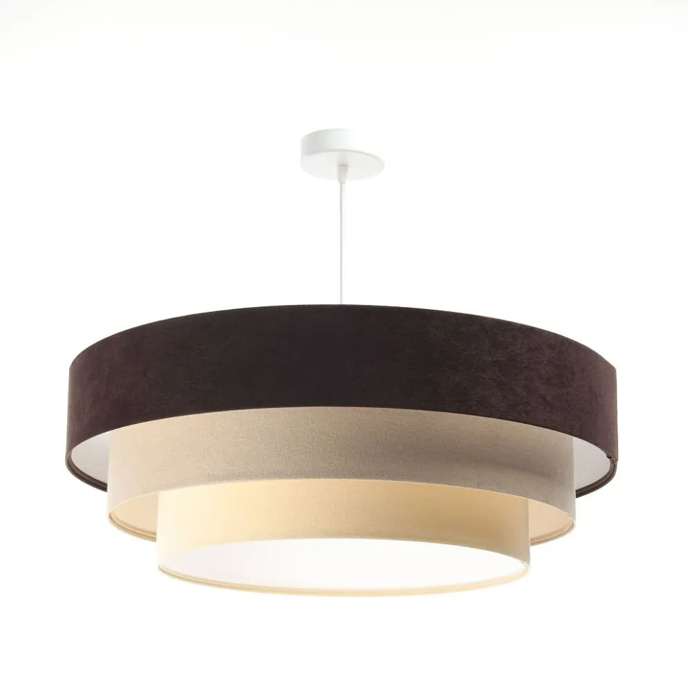 Lampa wisząca TRIO MIX brązowa/beżowa/biała z potrójnym abażurem | MIRAT. w stylu  kolekcja