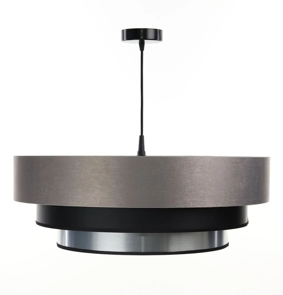 Lampa wisząca TRIO MIX szara/czarna/srebrna elegancka satynowa | MIRAT. w stylu  kolekcja