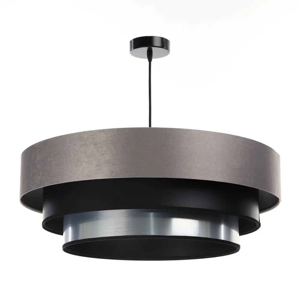 Lampa wisząca TRIO MIX szara/czarna/srebrna elegancka satynowa | MIRAT. w stylu  kolekcja