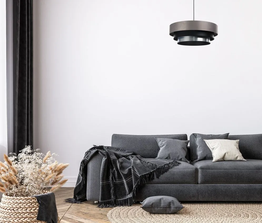 Lampa wisząca TRIO MIX szara/czarna/srebrna elegancka satynowa | MIRAT. w stylu  kolekcja