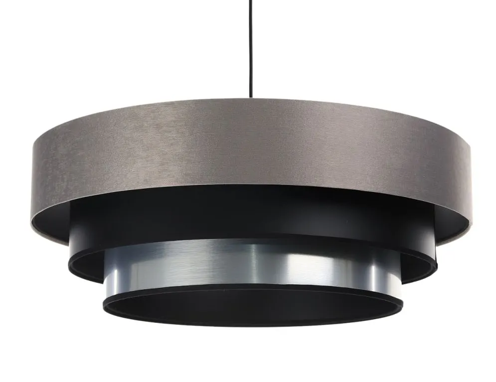 Lampa wisząca TRIO MIX szara/czarna/srebrna elegancka satynowa | MIRAT. w stylu  kolekcja