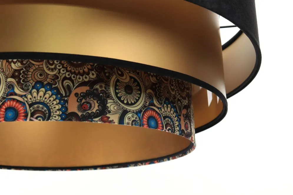 Lampa wisząca TRIO MIX czarna/złota/wielokolorowa z orientalnym wzorem | MIRAT. w stylu  kolekcja