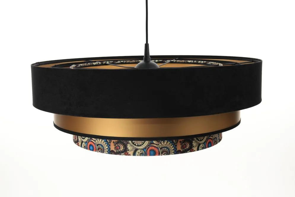 Lampa wisząca TRIO MIX czarna/złota/wielokolorowa z orientalnym wzorem | MIRAT. w stylu  kolekcja