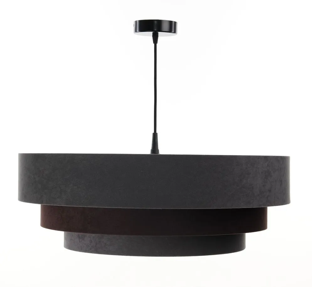 Lampa wisząca TRIO MIX grafitowa/brązowa/złota welurowa loftowa | MIRAT. w stylu  kolekcja