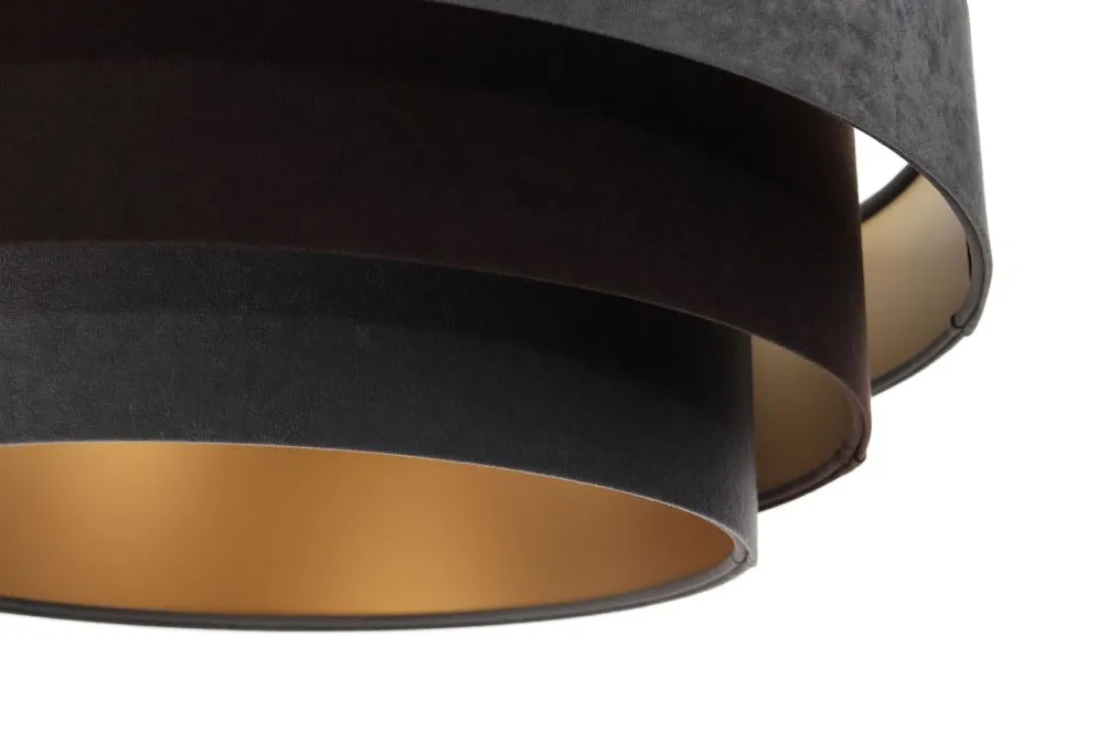 Lampa wisząca TRIO MIX grafitowa/brązowa/złota welurowa loftowa | MIRAT. w stylu  kolekcja