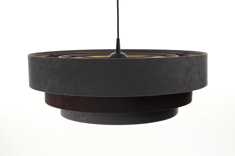 Lampa wisząca TRIO MIX grafitowa/brązowa/złota welurowa loftowa | MIRAT. w stylu  kolekcja