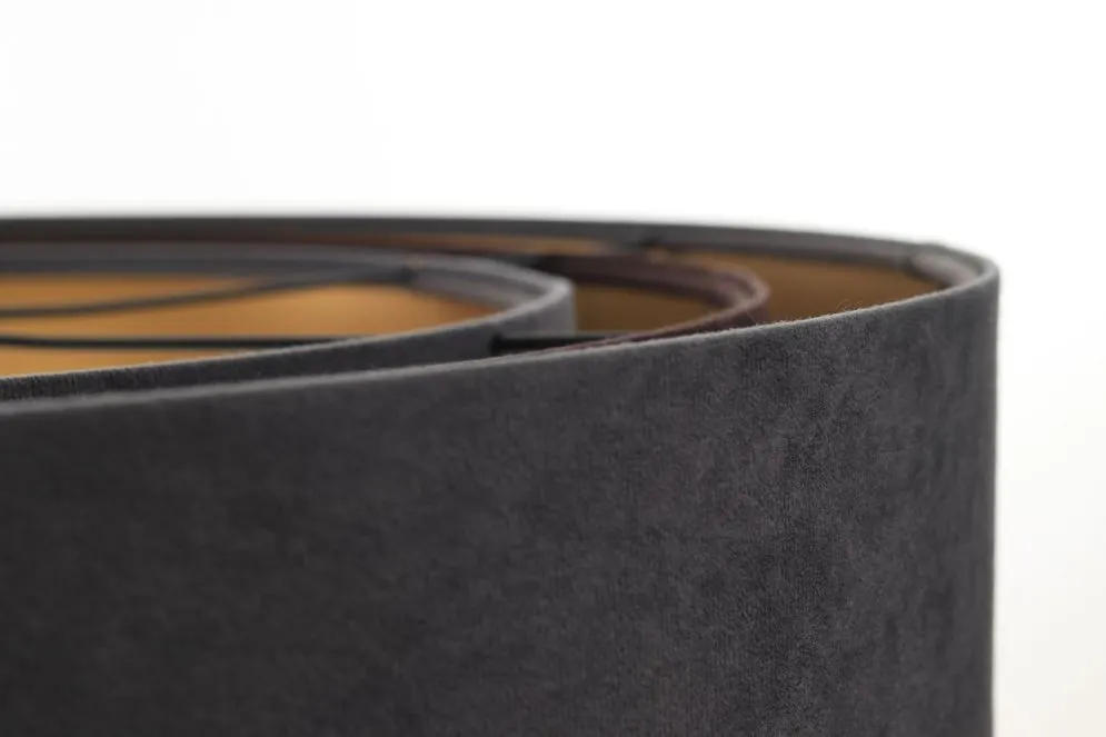 Lampa wisząca TRIO MIX grafitowa/brązowa/złota welurowa loftowa | MIRAT. w stylu  kolekcja