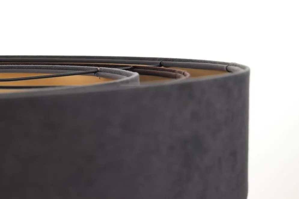 Lampa wisząca TRIO MIX grafitowa/brązowa/złota welurowa loftowa | MIRAT. w stylu  kolekcja