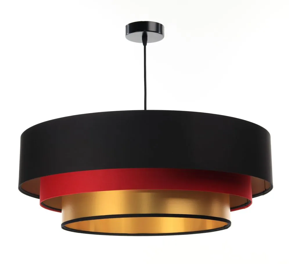 Lampa wisząca TRIO MIX czarna/czerwona/złota nowoczesna do salonu | MIRAT. w stylu  kolekcja