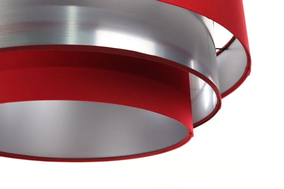 Lampa wisząca TRIO MIX czerwona/srebrna satynowa ręcznie robiona | MIRAT. w stylu kolekcja