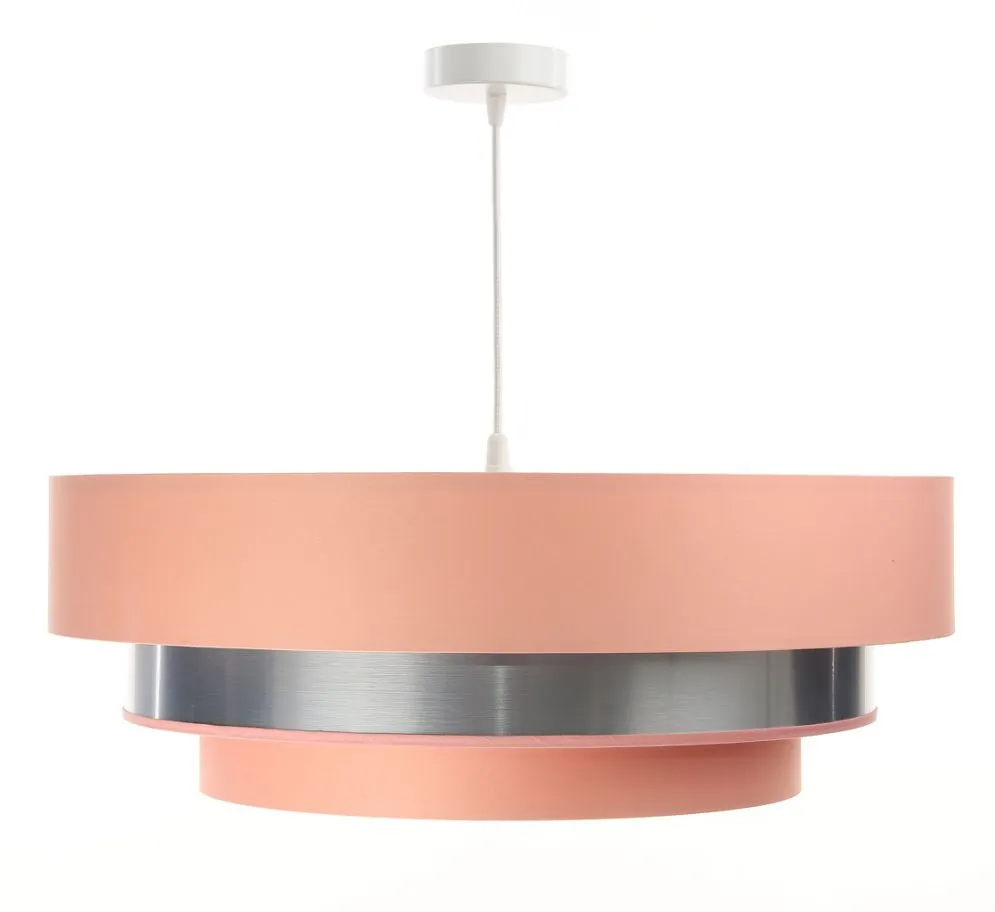 Lampa wisząca TRIO MIX różowa/srebrna ręcznie robiona do salonu | MIRAT. w stylu  kolekcja