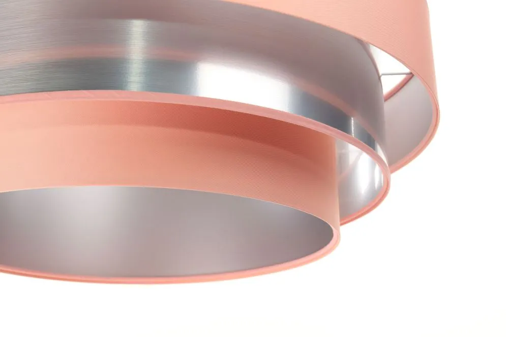 Lampa wisząca TRIO MIX różowa/srebrna ręcznie robiona do salonu | MIRAT. w stylu  kolekcja