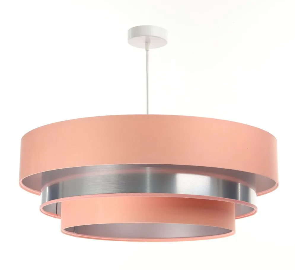 Lampa wisząca TRIO MIX różowa/srebrna ręcznie robiona do salonu | MIRAT. w stylu  kolekcja