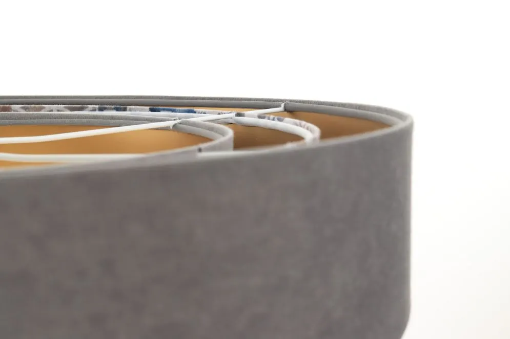 Lampa wisząca TRIO MIX szara/wielokolorowa elegancka welurowa | MIRAT. w stylu kolekcja