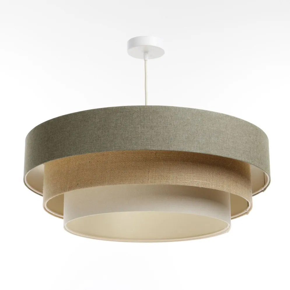 Lampa wisząca ERUTAN TRIPLE zielona/beżowa/kremowa potrójny abażur I sklep meblowy MIRAT.