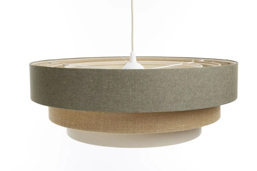 Lampa wisząca ERUTAN TRIPLE zielona/beżowa/kremowa potrójny abażur I sklep meblowy MIRAT.