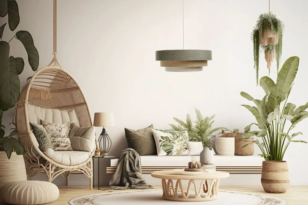 Lampa wisząca ERUTAN TRIPLE zielona/beżowa/kremowa potrójny abażur I sklep meblowy MIRAT.