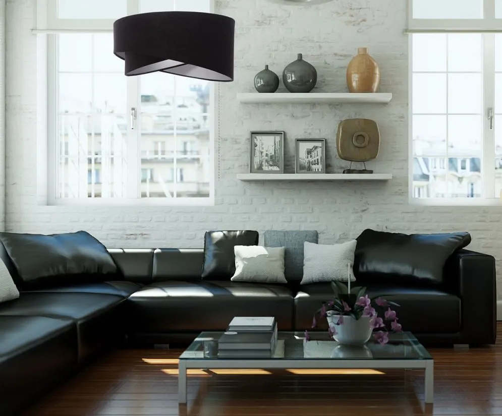 Lampa wisząca GEMSTONE czarna/biała nowoczesna do salonu | MIRAT. w stylu kolekcja