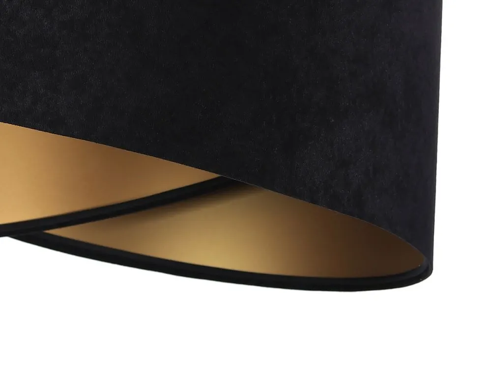 Lampa wisząca GEMSTONE czarna/złota asymetryczna welurowa | MIRAT. w stylu kolekcja