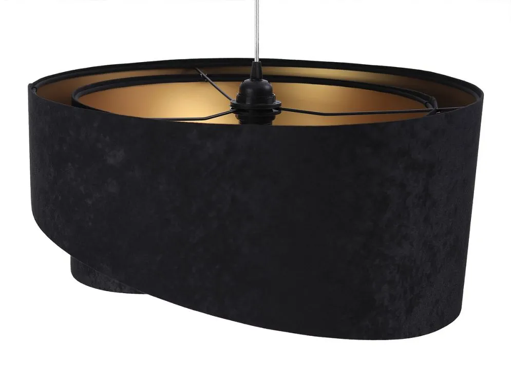 Lampa wisząca GEMSTONE czarna/złota asymetryczna welurowa | MIRAT. w stylu kolekcja