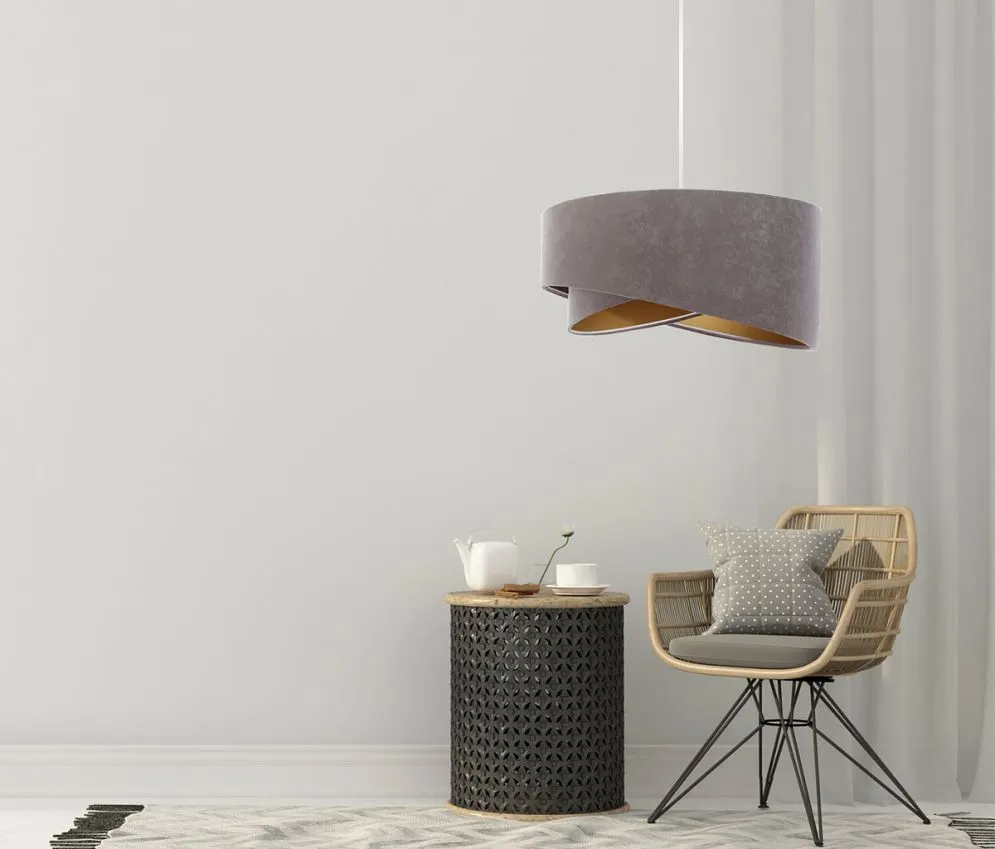 Lampa wisząca GEMSTONE szara/złota w stylu glamour | MIRAT. w stylu kolekcja