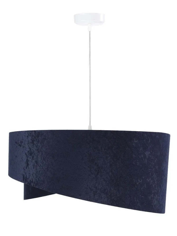 Lampa wisząca GEMSTONE granatowa/biała asymetryczna welurowa | MIRAT. w stylu  kolekcja