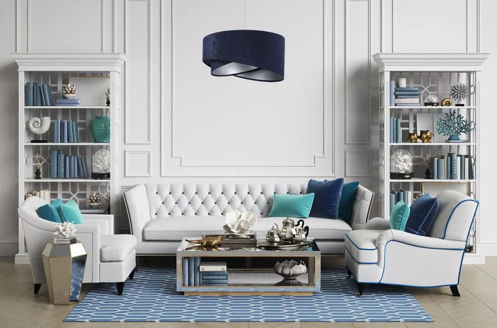 Lampa wisząca GEMSTONE granatowa/srebrna dwukolorowa nowoczesna | MIRAT. w stylu  kolekcja