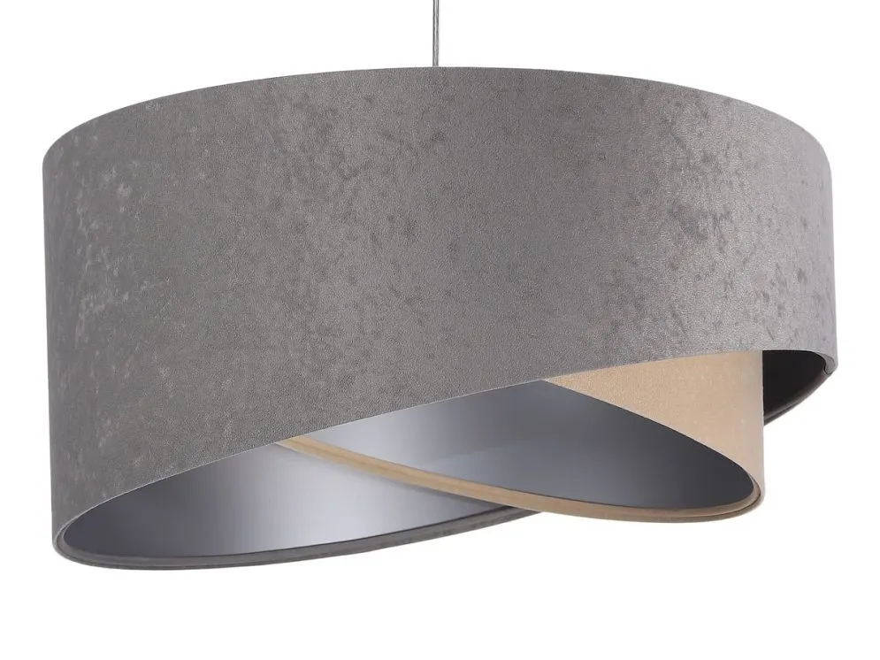 Lampa wisząca SILVERY szara/beżowa/srebrna asymetryczna aksamitna | MIRAT. w stylu  kolekcja