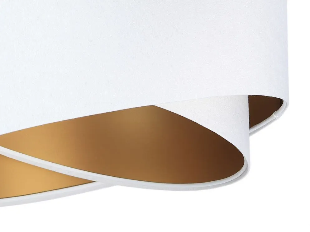 Lampa wisząca GEMSTONE biała/złota welurowa w stylu glamour | MIRAT. w stylu  kolekcja