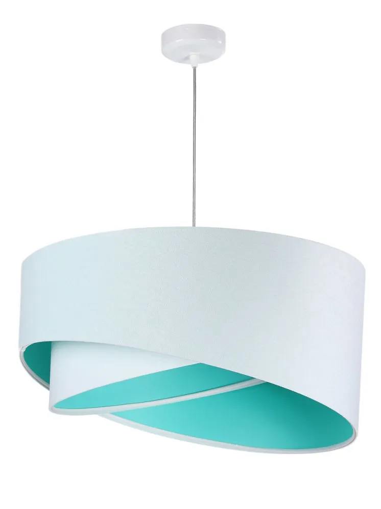 Lampa wisząca GEMSTONE WHITE biała/miętowa dwukolorowa asymetryczna | MIRAT. w stylu kolekcja