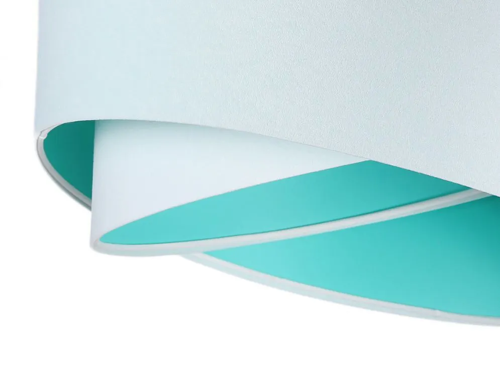 Lampa wisząca GEMSTONE WHITE biała/miętowa dwukolorowa asymetryczna | MIRAT. w stylu kolekcja