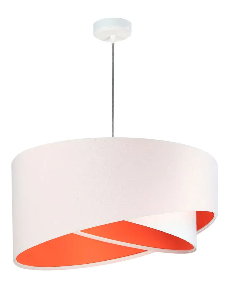 Lampa wisząca GEMSTONE WHITE biała/pomarańczowa welurowa | MIRAT. w stylu  kolekcja