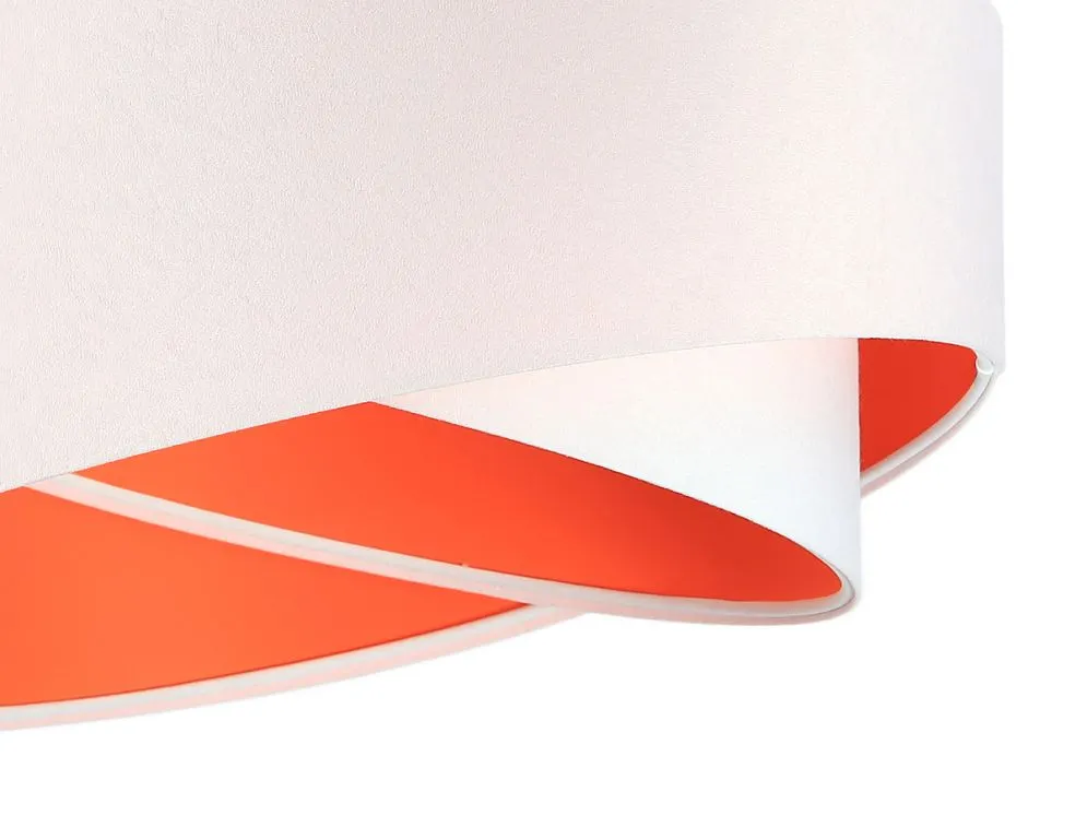 Lampa wisząca GEMSTONE WHITE biała/pomarańczowa welurowa | MIRAT. w stylu  kolekcja