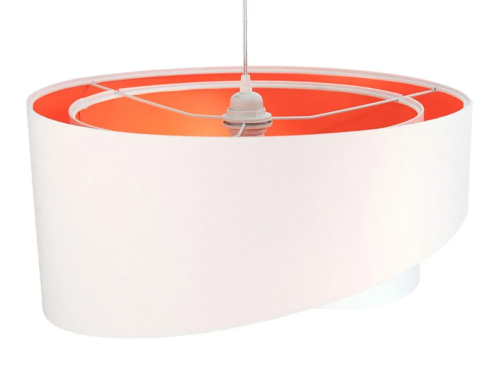 Lampa wisząca GEMSTONE WHITE biała/pomarańczowa welurowa | MIRAT. w stylu  kolekcja