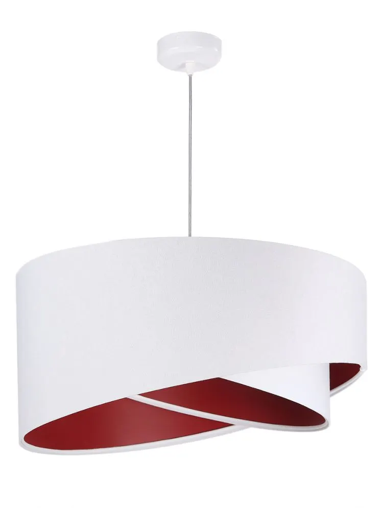 Lampa wisząca GEMSTONE WHITE biała/burgundowa aksamitna | MIRAT. w stylu  kolekcja