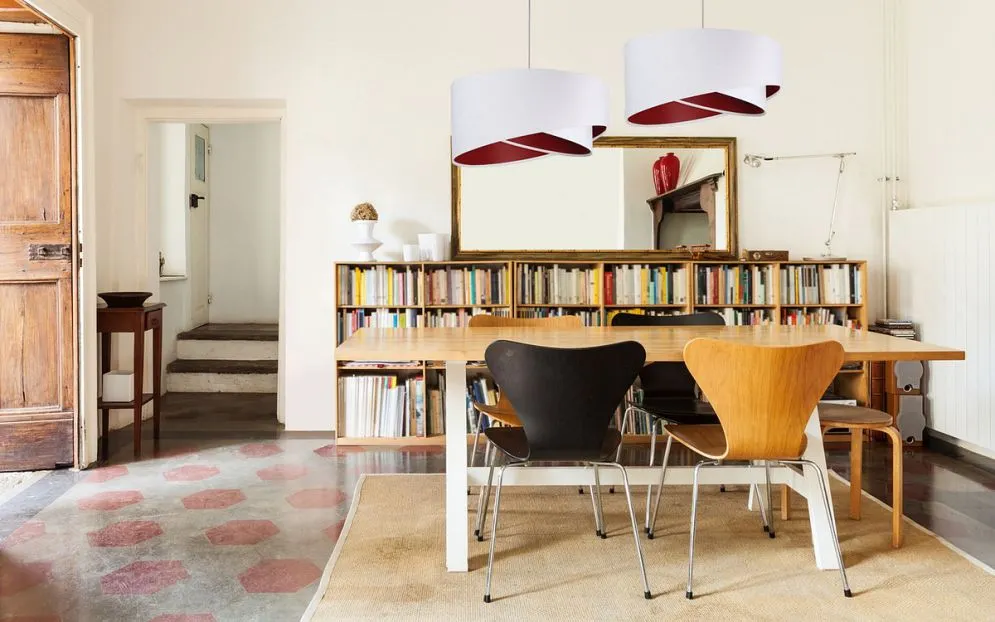 Lampa wisząca GEMSTONE WHITE biała/burgundowa aksamitna | MIRAT. w stylu  kolekcja