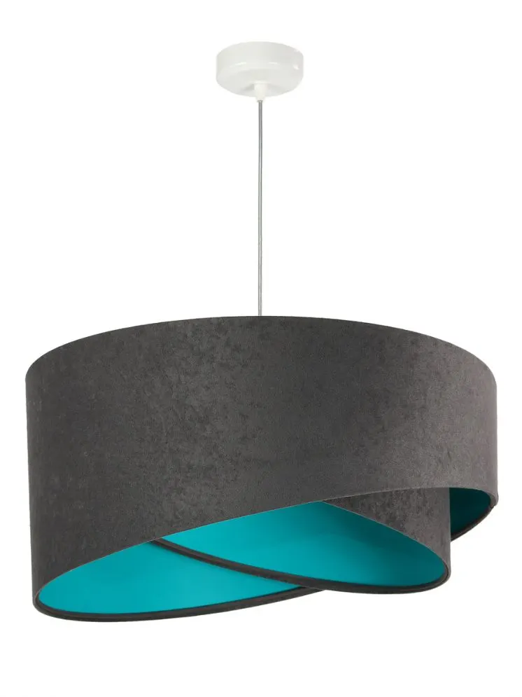 Lampa wisząca GEMSTONE GRAY grafitowa/turkusowa do salonu | MIRAT. w stylu  kolekcja